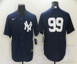 Nike New York Yankees #99 Aaron Judge Blue without name Game Authentic Stitched MLB Jersey