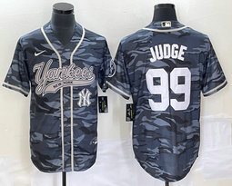 Nike New York Yankees #99 Aaron Judge Camo Joint Team Patch in front Stitched MLB Jersey