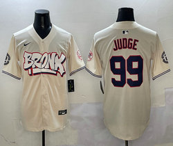 Nike New York Yankees #99 Aaron Judge Cream 4(IV) With Name Joint Stitched MLB Jersey