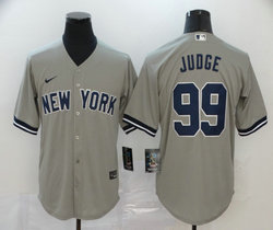 Nike New York Yankees #99 Aaron Judge Grey Game With Name Authentic Stitched MLB Jersey