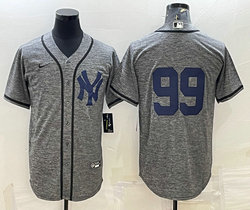 Nike New York Yankees #99 Aaron Judge Hemp grey team logo front Authentic Stitched jersey