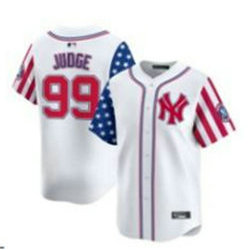 Nike New York Yankees #99 Aaron Judge White 1(I) flag Red Number Joint MLB Jersey