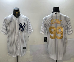Nike New York Yankees #99 Aaron Judge White Gold Name and number Stitched MLB Jersey