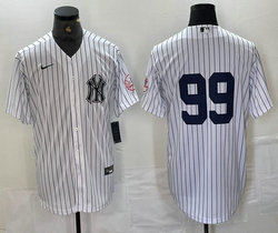 Nike New York Yankees #99 Aaron Judge White Stripe Logo Joint Stitched MLB Jersey