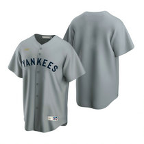 Nike New York Yankees #Blank Gray Cooperstown Collection Game Authentic Stitched MLB Jersey