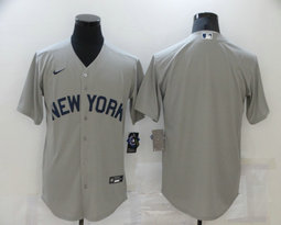 Nike New York Yankees Blank Gray Game Authentic Stitched MLB Jersey