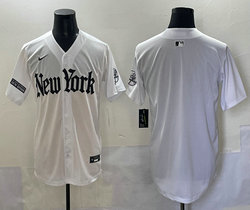Nike New York Yankees Blank White 5(V) Joint MLB Jersey