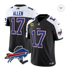 Nike Buffalo Bills #17 Josh Allen Black Thanksgiving F.U.S.E. Stitched NFL Jersey