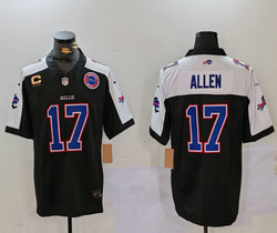 Nike Buffalo Bills #17 Josh Allen Black With patch Thanksgiving F.U.S.E. Stitched NFL Jersey