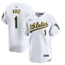 Nike Oakland Athletics #1 Esteury Ruiz White 2024 Authentic Stitched MLB Jersey