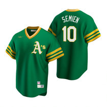 Nike Oakland Athletics #10 Marcus Semien Green Cooperstown Collection Game Authentic Stitched MLB Jersey