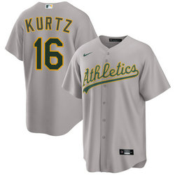 Nike Oakland Athletics #16 Nick Kurtz Grey Stitched Jersey