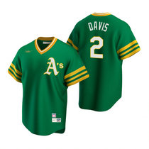 Nike Oakland Athletics #2 Khris Davis Green Cooperstown Collection Game Authentic Stitched MLB Jersey
