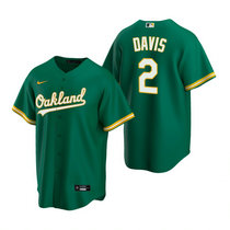Nike Oakland Athletics #2 Khris Davis Green Game Authentic Stitched MLB Jerseys