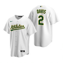 Nike Oakland Athletics #2 Khris Davis White Game Authentic Stitched MLB Jerseys