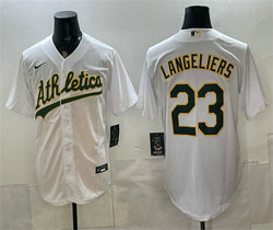 Nike Oakland Athletics #23 Shea Langeliers White Stitched Baseball Jersey
