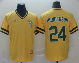 Nike Oakland Athletics #24 Catfish Hunter Pullover Throwback Authentic stitched MLB jersey