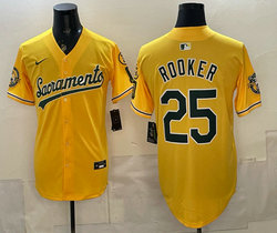 Nike Oakland Athletics #25 Brent Rooker Gold Fashion MLB Jersey