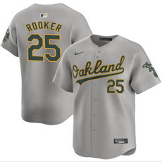 Nike Oakland Athletics #25 Brent Rooker Gray 2024 Authentic Stitched MLB Jersey