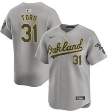 Nike Oakland Athletics #31 Abraham Toro Grey 2024 Authentic Stitched MLB Jersey