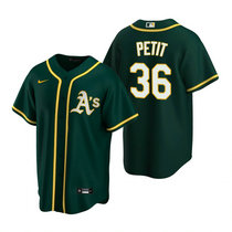 Nike Oakland Athletics #36 Yusmeiro Petit Green Game Authentic Stitched MLB Jersey