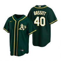 Nike Oakland Athletics #40 Chris Bassitt Green Game Authentic Stitched MLB Jersey