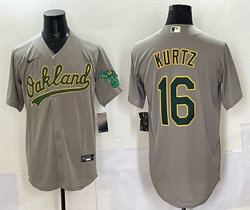 Nike Oakland Athletics #5 Jacob Wilson Grey Sleeve with logo Stitched Jersey