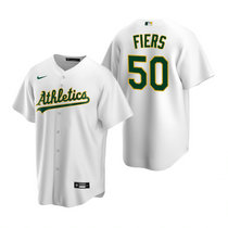 Nike Oakland Athletics #50 Mike Fiers White Game Authentic Stitched MLB Jersey