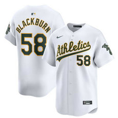 Nike Oakland Athletics #58 Paul Blackburn White 2024 Authentic Stitched MLB Jersey