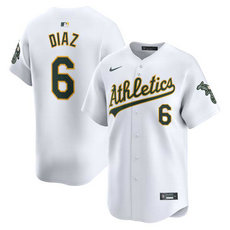 Nike Oakland Athletics #6 Jordan Diaz White 2024 Authentic Stitched MLB Jersey