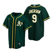 Nike Oakland Athletics #9 Reggie Jackson Green Game Authentic Stitched MLB Jersey