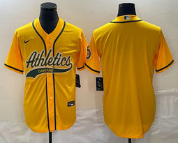 Nike Oakland Athletics Blank Gold Joint Stitched MLB Jersey