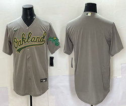 Nike Oakland Athletics Blank Grey Sleeve with logo Stitched Jersey