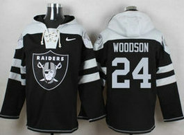 Nike Oakland Raiders #24 Charles Woodson Black (Name Number Team Logo) Stitched NFL Hooded Sweatshirt