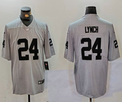 Nike Oakland Raiders #24 Marshawn Lynch Gray Vapor Untouchable Authentic Stitched NFL Jersey