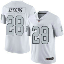 Nike Oakland Raiders #28 Josh Jacobs White Rush Authentic Stitched NFL Jersey