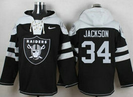 Nike Oakland Raiders #34 Bo Jackson Black (Name Number Team Logo) Stitched Pullover NFL Hoodie