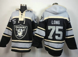 Nike Oakland Raiders #75 Howie Long Black Sawyer (Name Number Team Logo) Stitched Sweatshirt NFL Hoodie