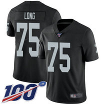 Nike Oakland Raiders #75 Howie Long With NFL 100th Season Patch Black Vapor Untouchable Authentic Stitched NFL jersey