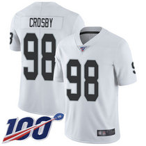 Nike Oakland Raiders #98 Maxx Crosby With 100th Season Patch White Vapor Untouchable Authentic Stitched NFL Jersey