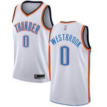 Nike Oklahoma City Thunder #0 Russell Westbrook White Game Authentic Stitched NBA jersey