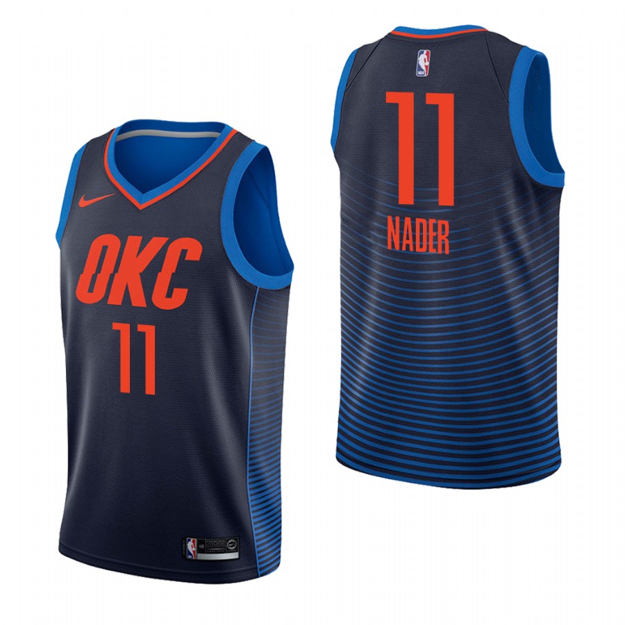 Nike Oklahoma City Thunder #11 Abdel Nader Navy Blue Game Authentic Stitched NBA jersey
