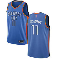 Nike Oklahoma City Thunder #11 Detlef Schrempf Blue Game Authentic Stitched NBA jersey