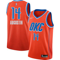 Nike Oklahoma City Thunder #14 D.J. Augustin Orange Game Authentic Stitched NBA jersey