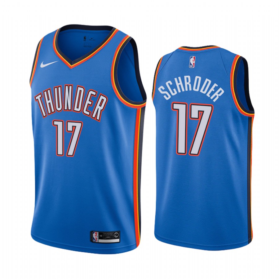 Nike Oklahoma City Thunder #17 Dennis Schroder Blue Game Authentic Stitched NBA jersey