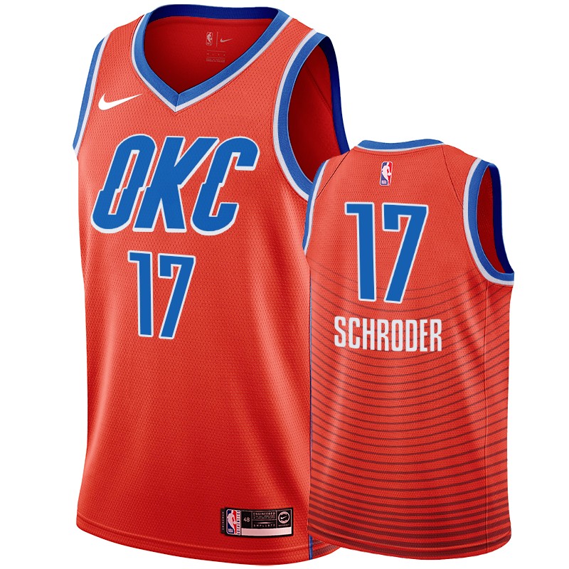 Nike Oklahoma City Thunder #17 Dennis Schroder Orange Game Authentic Stitched NBA jersey