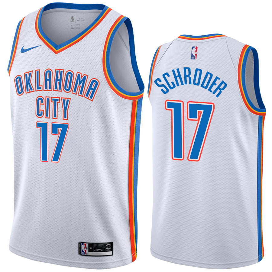 Nike Oklahoma City Thunder #17 Dennis Schroder White Game Authentic Stitched NBA jersey