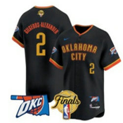 Nike Oklahoma City Thunder #2 Shai Gilgeous-Alexander Black Joint Baseball Jersey