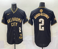 Nike Oklahoma City Thunder #2 Shai Gilgeous Alexander Black Joint Finals Patch baseball jerseys