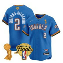 Nike Oklahoma City Thunder #2 Shai Gilgeous-Alexander Blue Joint Baseball Jersey